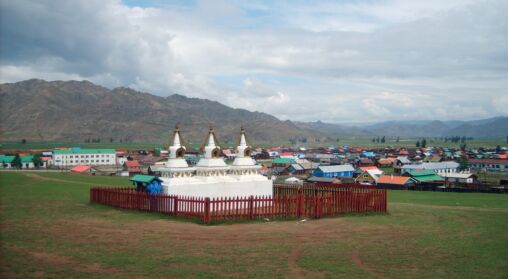 Fenced stupas in Mongolia