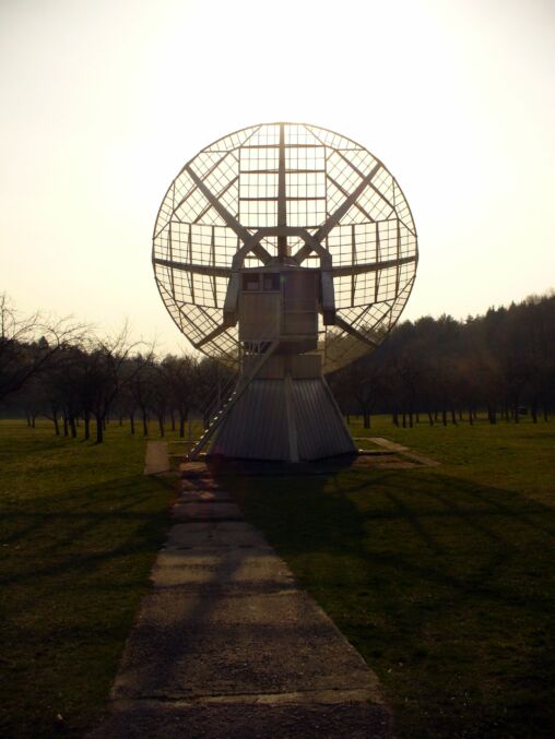 Sunset and Radio Telescope
