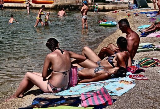 Sunbathing on the Beach