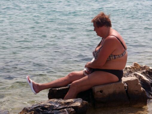 Plump Lady At Sea