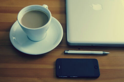 Coffee, iPhone and Laptop