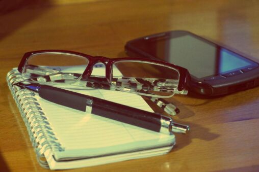 Glasses and Notebook