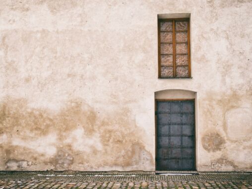 Old door and window in Prague