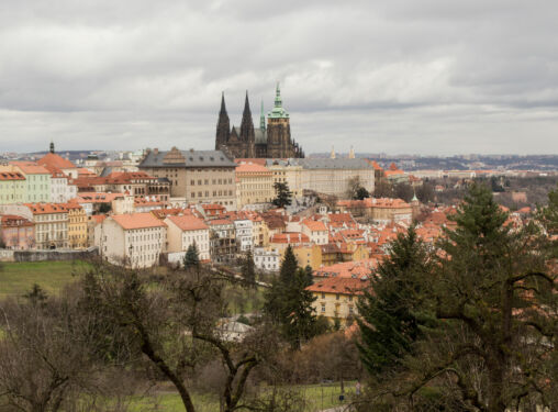 View to Prague Castle from Petrin hill