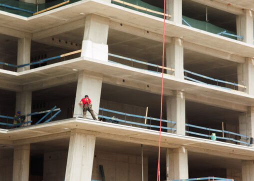 Concrete building under construction