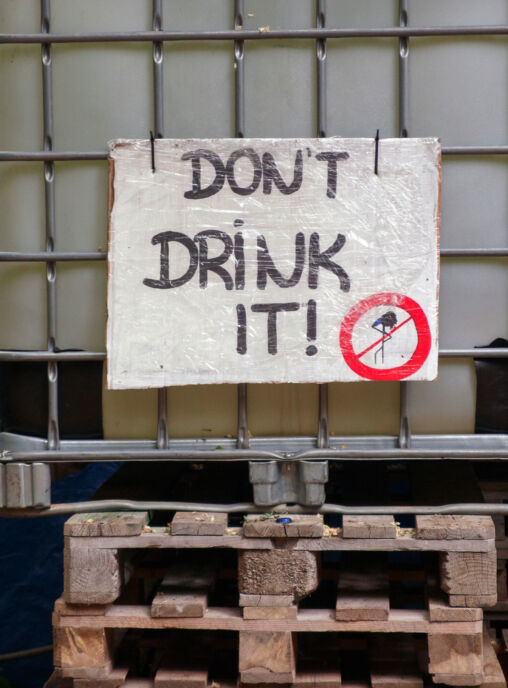 Don’t drink this water sign