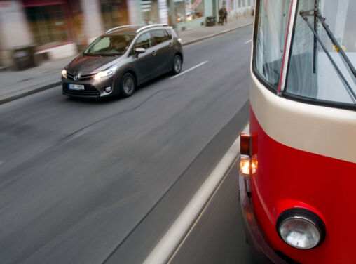 Tramway And Car