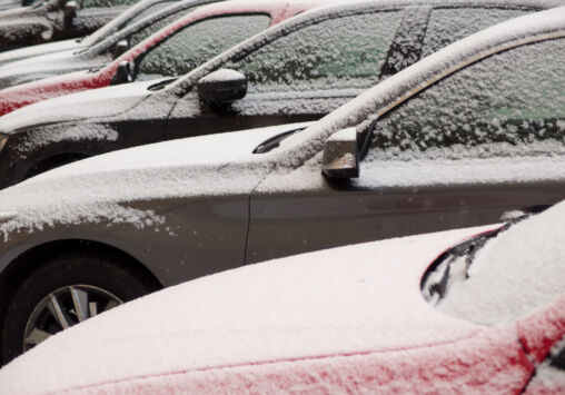 Cars Covered In Snow