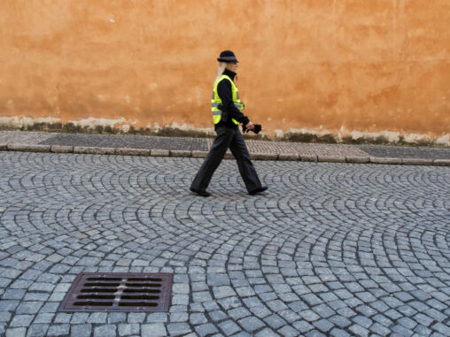 Police Woman Walking
