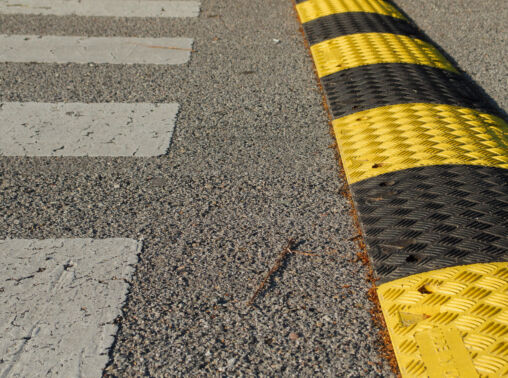 Speed Bumps And Crosswalk