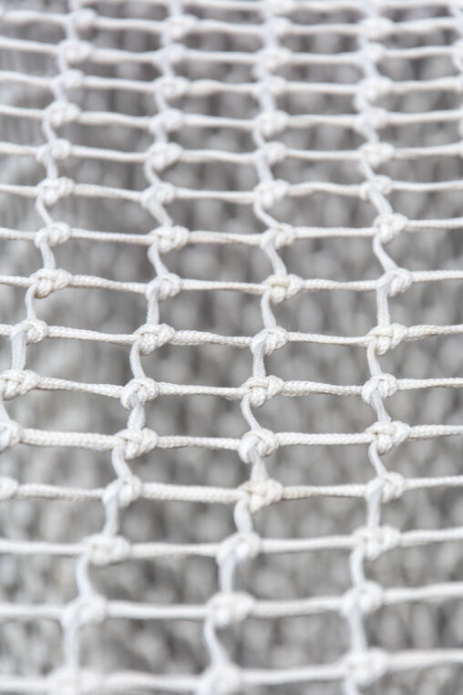 White net of soccer goal in detail