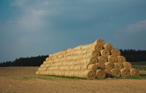 Stack Of Straw Bales