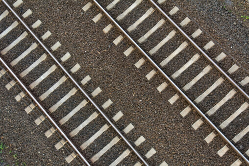 Train tracks top view