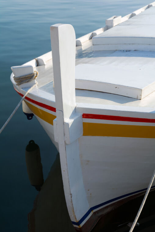 White wooden sea boat