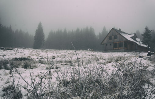 Modern wooden cottage in the mountains