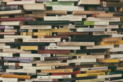 Many Old books in a Bookstore