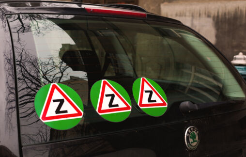 Warning car stickers of novice driver