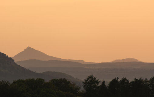 Evening landscape with Bezdez castle