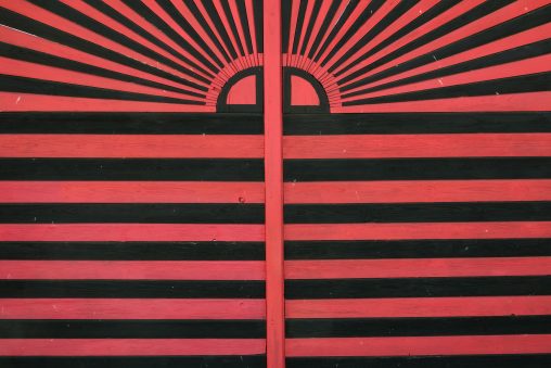 Red wooden gate pattern