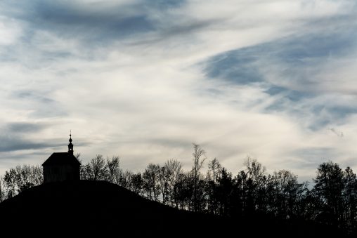 Silhouette of a Church on the Hill